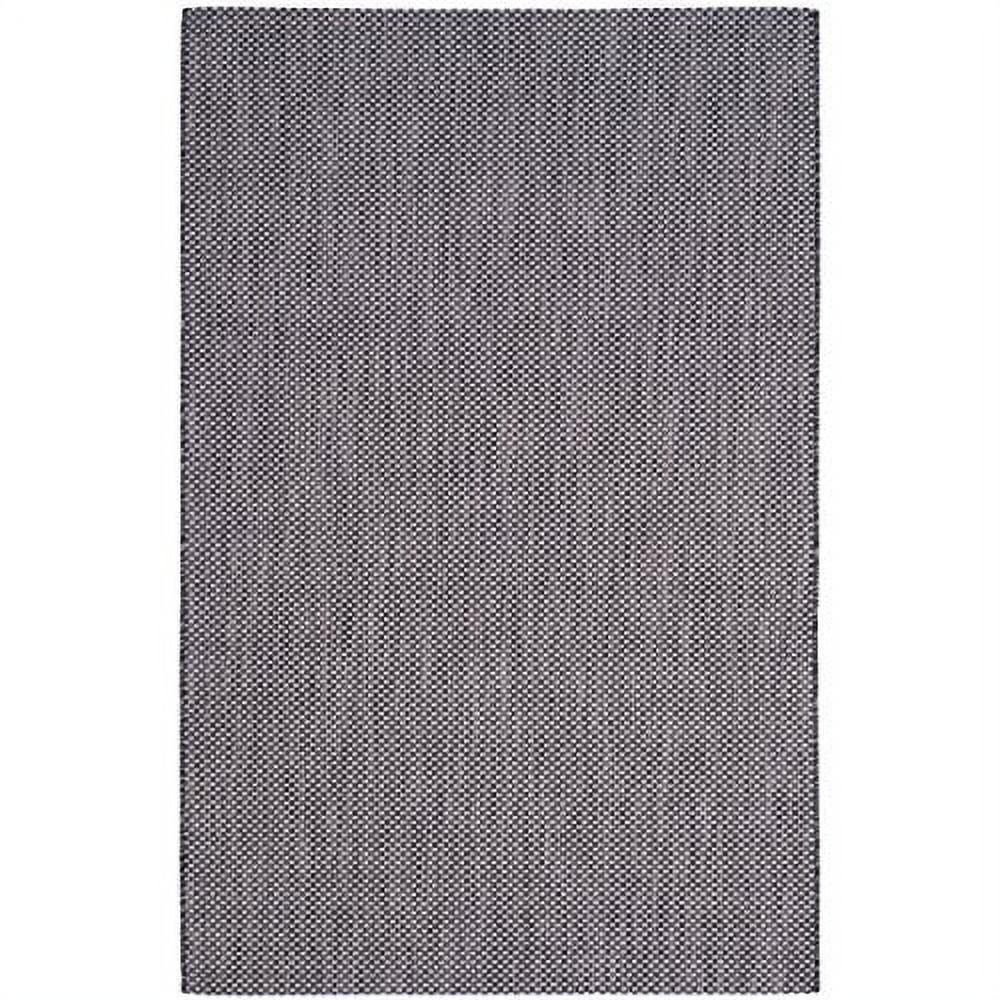 Contemporary Black/Beige Synthetic Indoor/Outdoor Rug, 2'7" x 5'