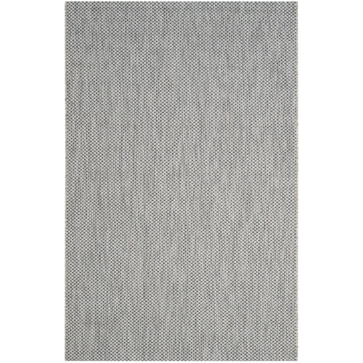 Navy & Grey Rectangular Easy-Care Viscose Area Rug - 5'3" x 7'7"