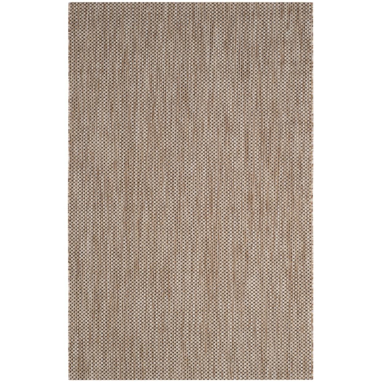 Natural and Black Rectangular Synthetic Outdoor Area Rug