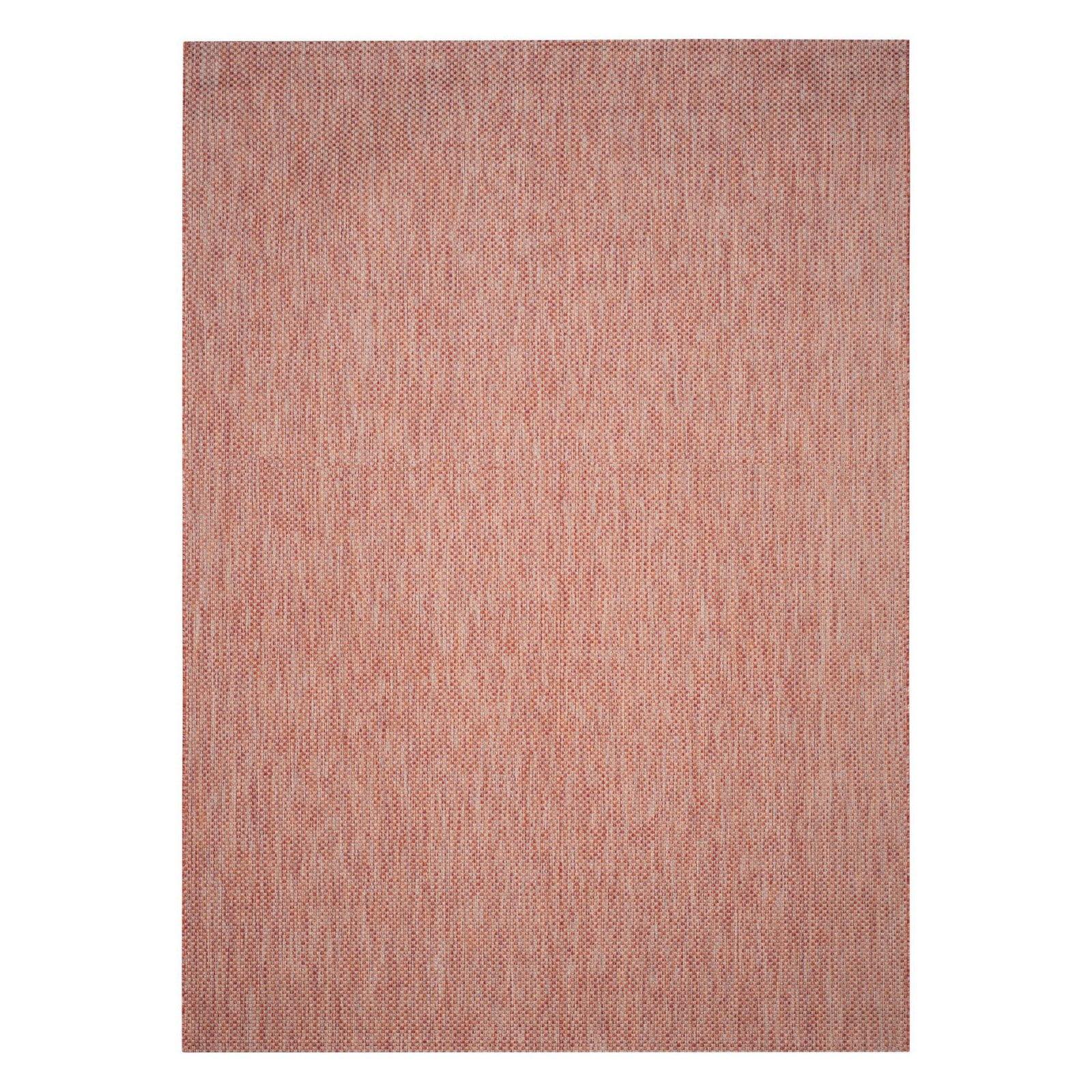 Terracotta and Beige Rectangular Synthetic Outdoor Rug