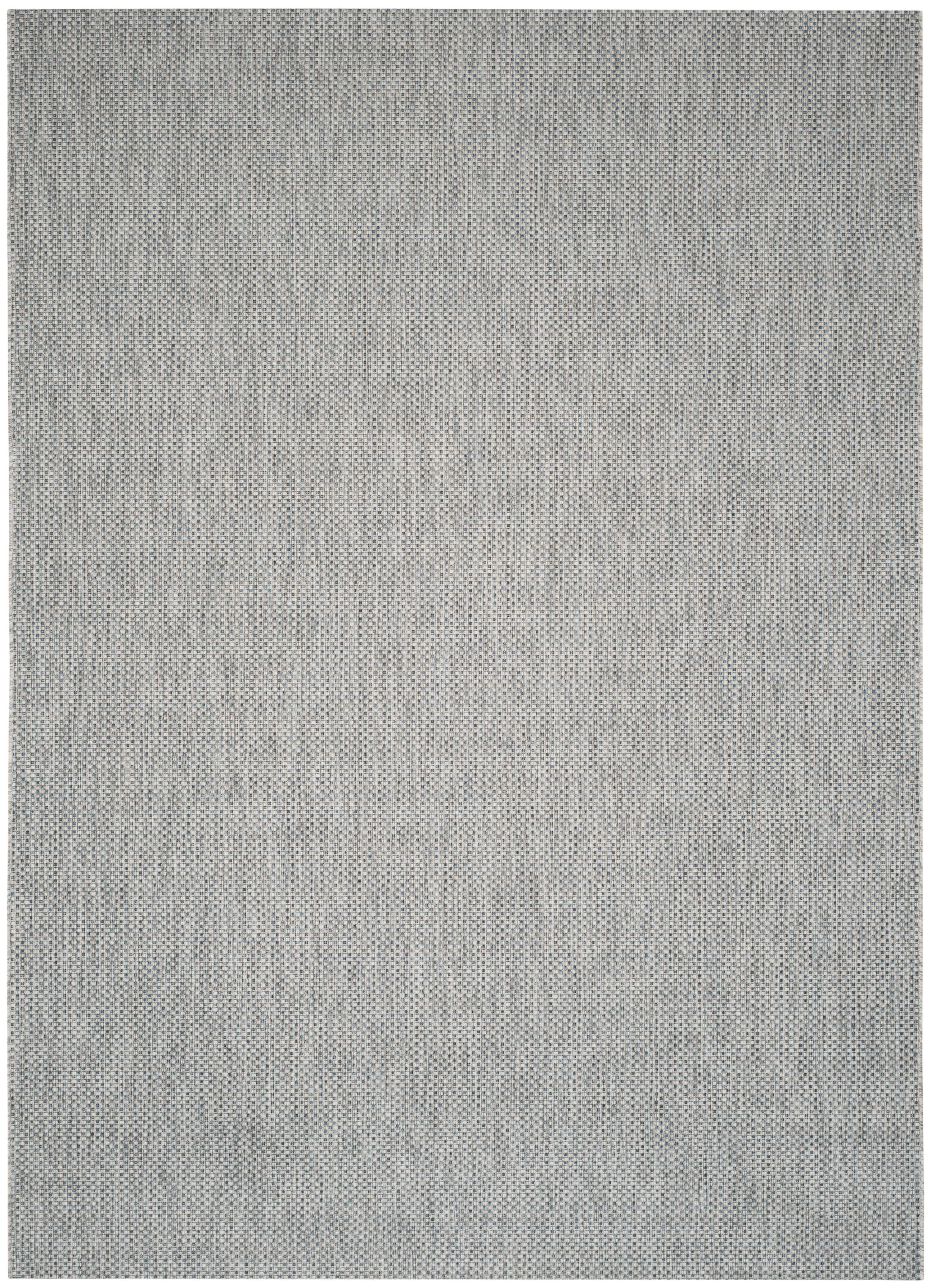 Gray Synthetic Flat Woven Reversible Outdoor Area Rug, 9' x 12'