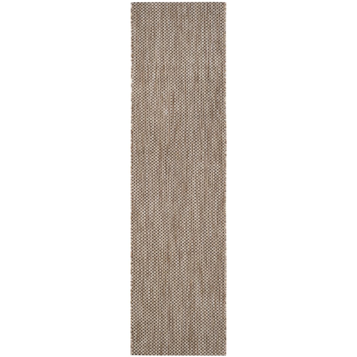 Courtyard CY8521 Power Loomed Indoor/Outdoor Runner Rug - Natural/Black - 2'3"x14' - Safavieh.