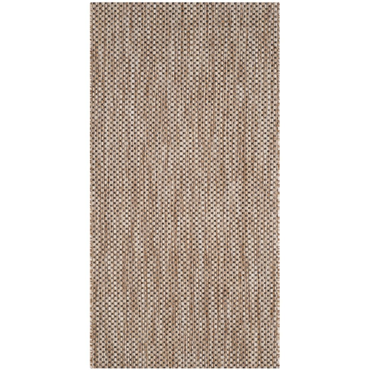 Courtyard CY8521 Power Loomed Indoor/Outdoor Accent Rug - Natural/Black - 2'7"x5' - Safavieh.