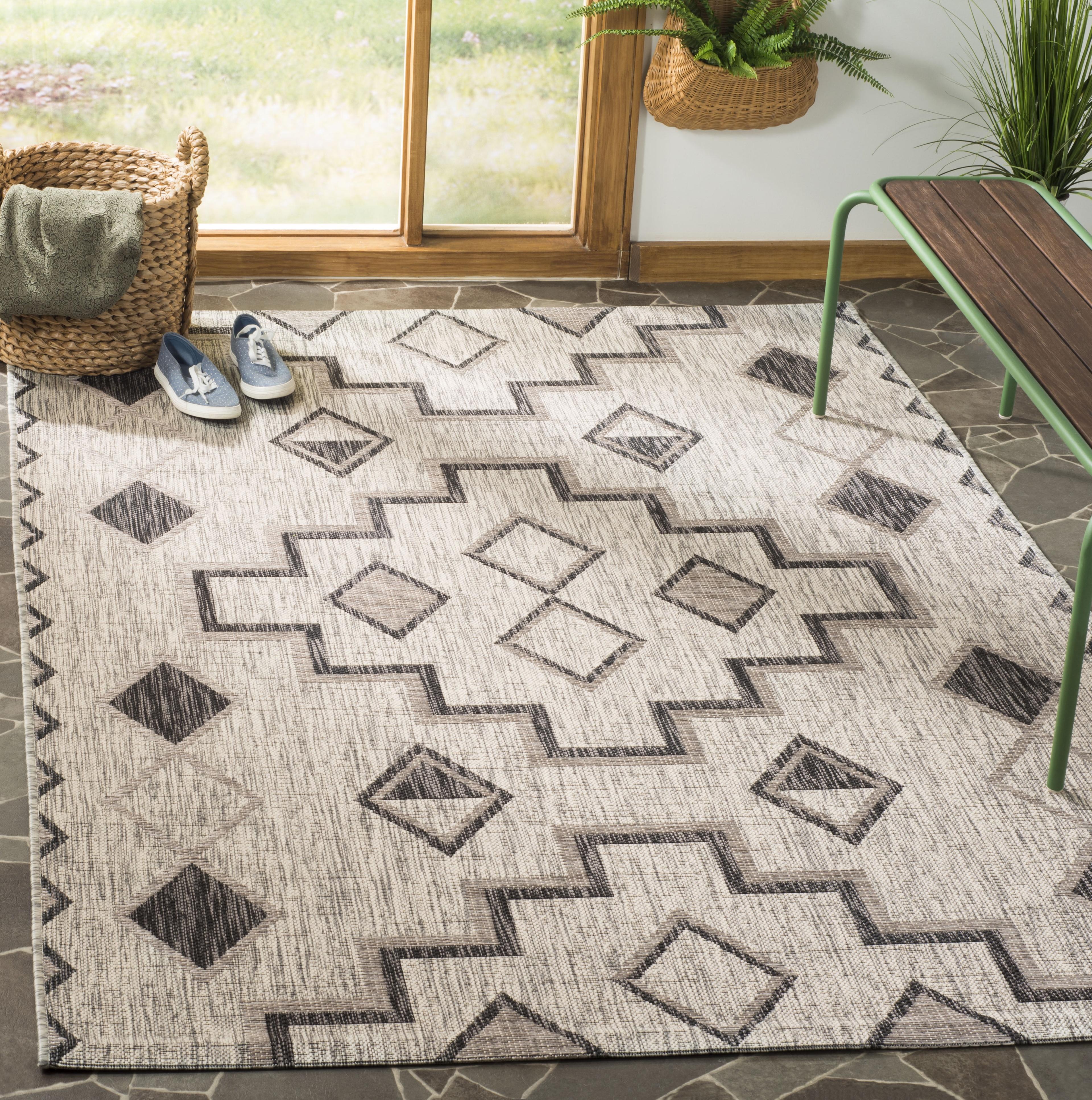Courtyard CY8533 Power Loomed Indoor/Outdoor Area Rug - Grey/Black - 8'x11' - Safavieh.