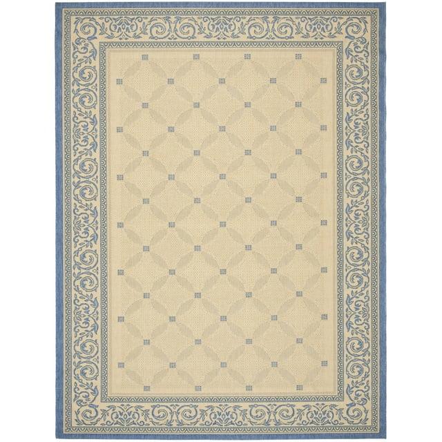 Courtyard CY7427 Power Loomed Indoor/Outdoor Area Rug - Beige/Navy - 5'3"x7'7" - Safavieh.
