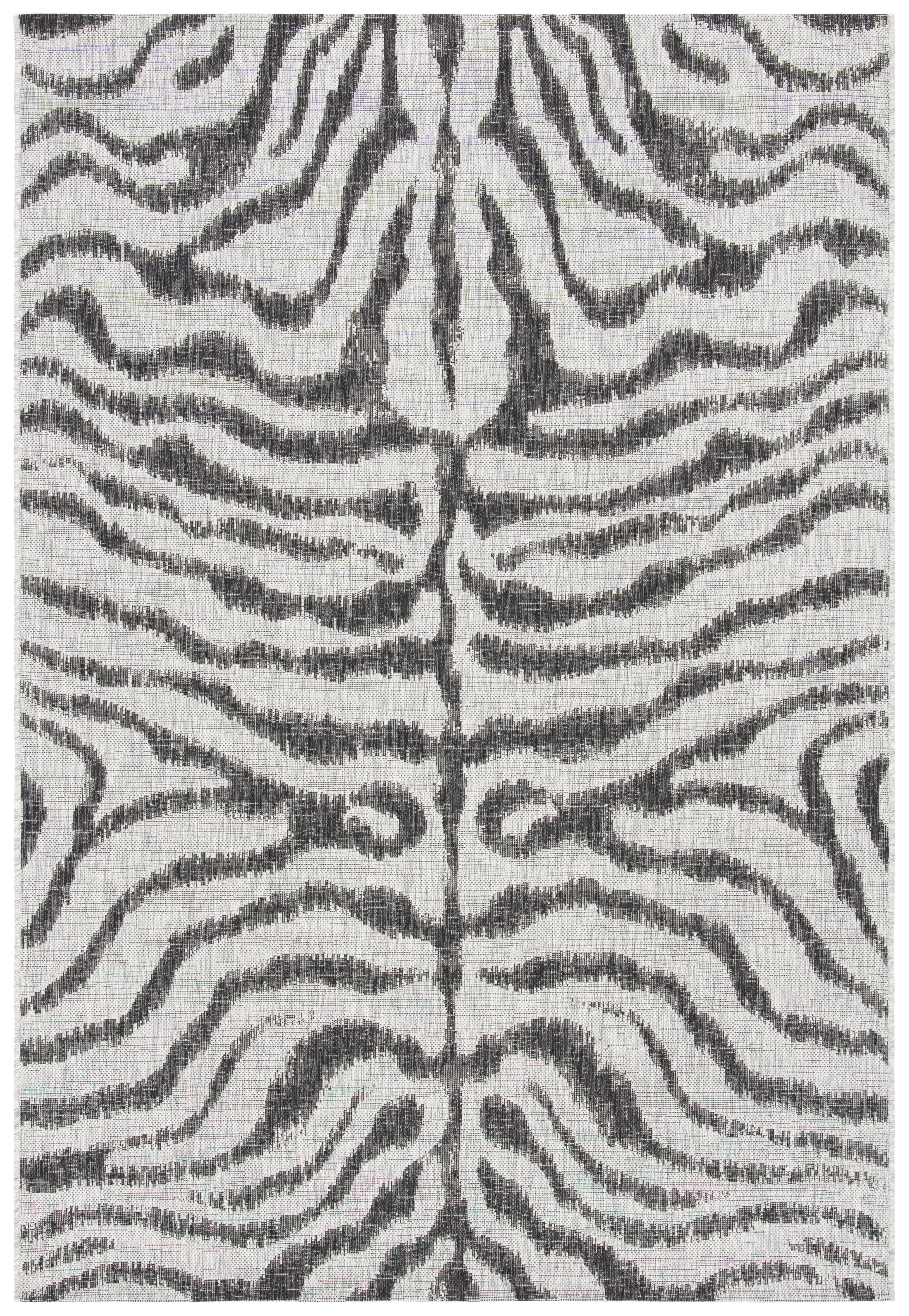 Courtyard CY8444 Power Loomed Indoor and Outdoor Area Rug - Grey/Black - 6'7"x9'6" - Safavieh