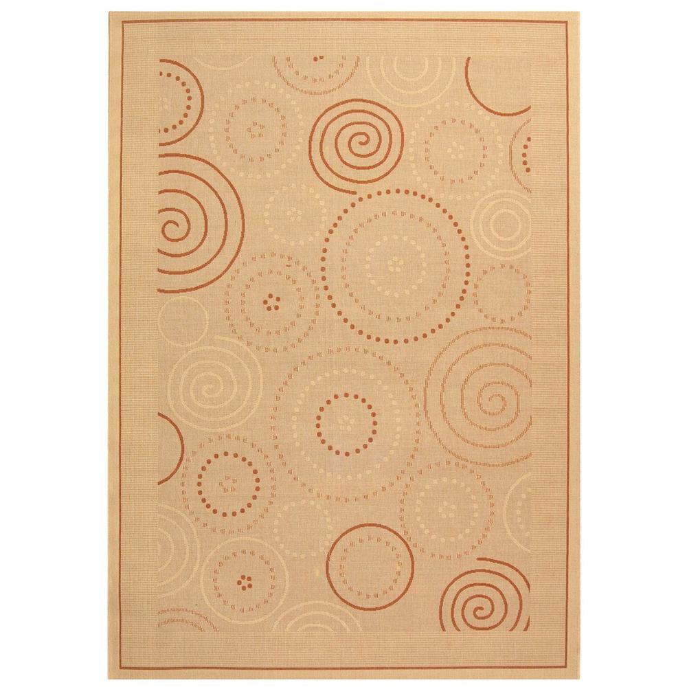 Courtyard CY1906 Power Loomed Indoor and Outdoor Area Rug - Natural/Terra - 9'x12' - Safavieh