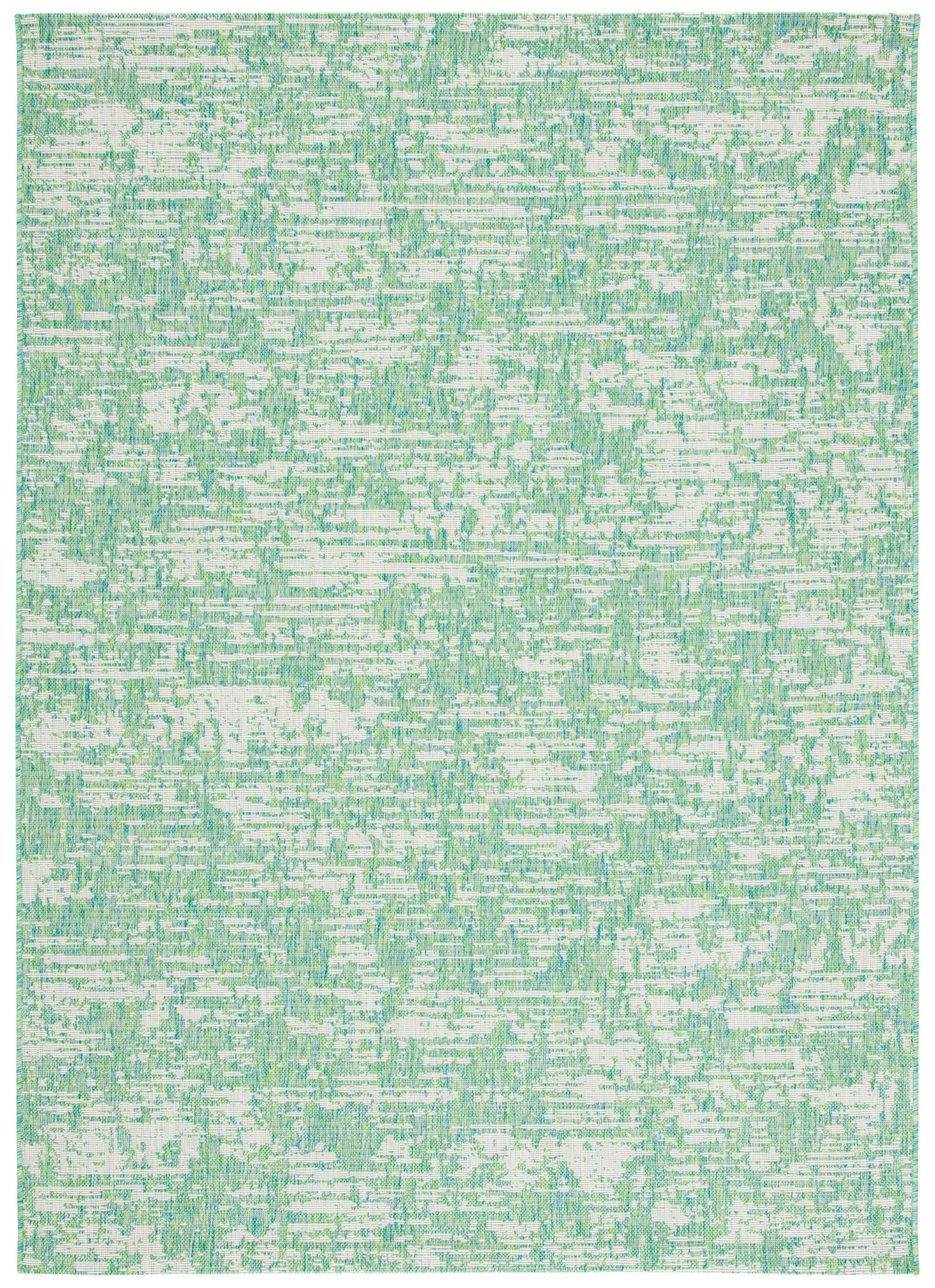 Courtyard CY8452 Power Loomed Indoor and Outdoor Area Rug - Green Blue/Ivory - 8'x10' - Safavieh