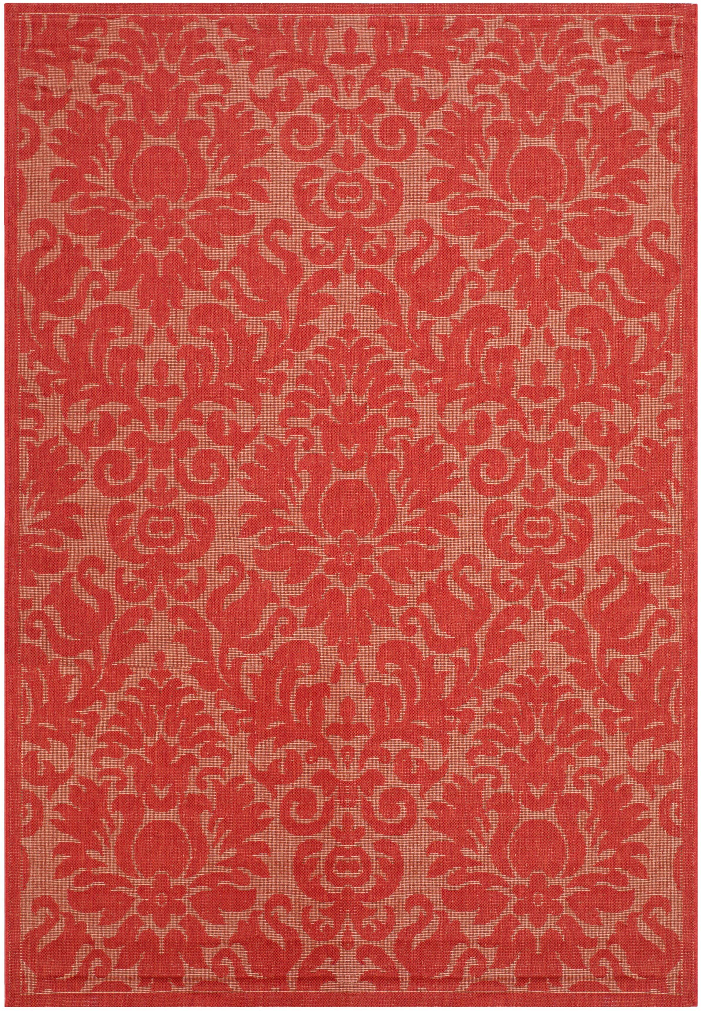 Courtyard CY2714 Power Loomed Indoor and Outdoor Area Rug - Red/Red - 5'3"x7'7" - Safavieh