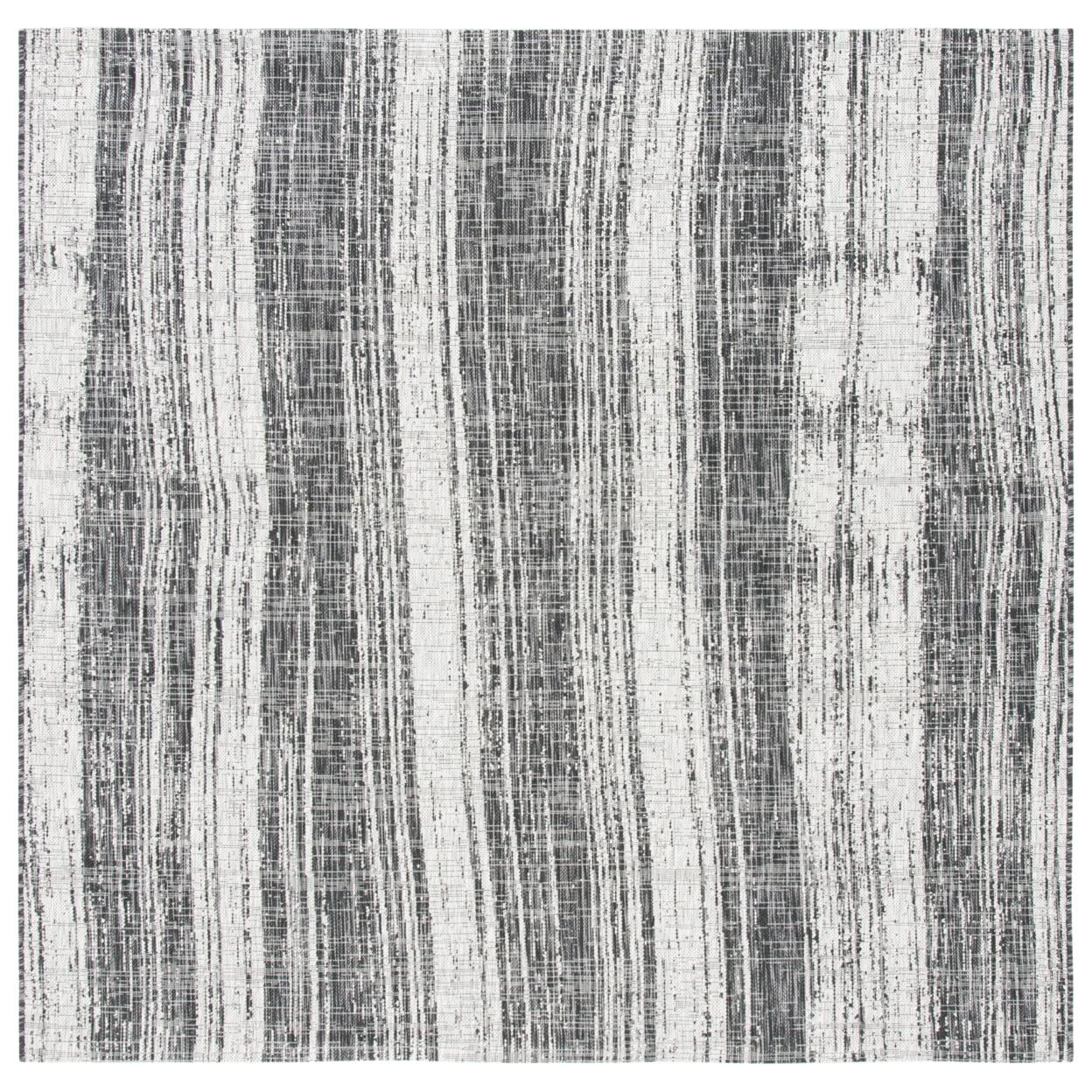Courtyard CY8393 Power Loomed Indoor/Outdoor Area Rug - Black/Grey - 6'7"x6'7" - Safavieh.