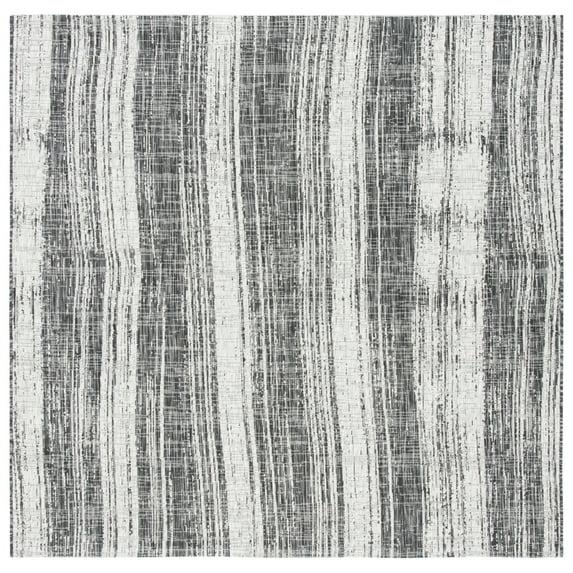 Courtyard CY8393 Power Loomed Indoor/Outdoor Area Rug - Black/Grey - 6'7"x6'7" - Safavieh.