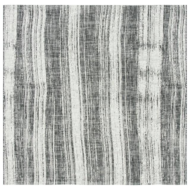 Courtyard CY8393 Power Loomed Indoor/Outdoor Area Rug - Black/Grey - 6'7"x6'7" - Safavieh.
