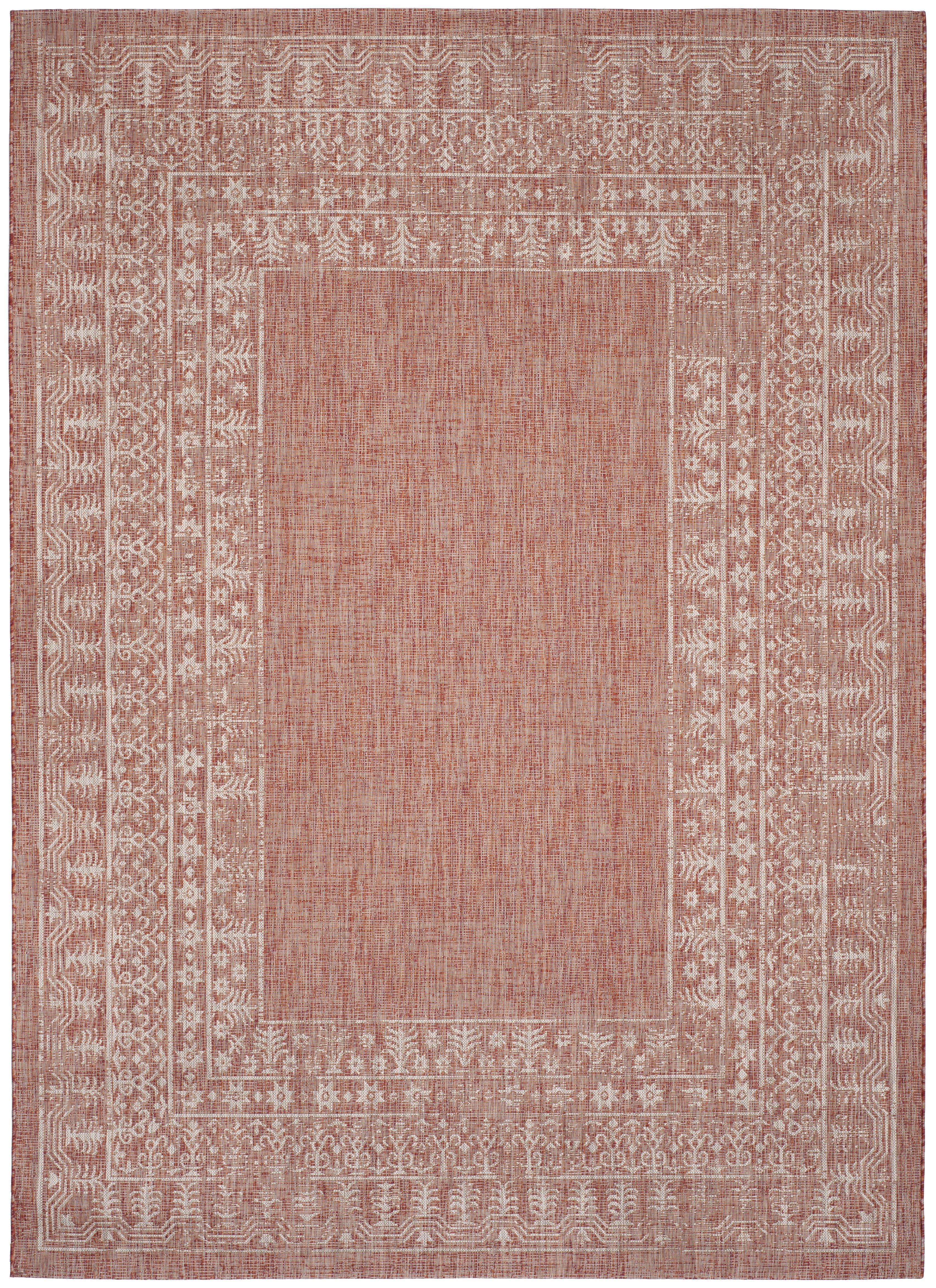 Courtyard CY8482 Power Loomed Indoor/Outdoor Area Rug - Red/Beige - 5'3"x7'7" - Safavieh.