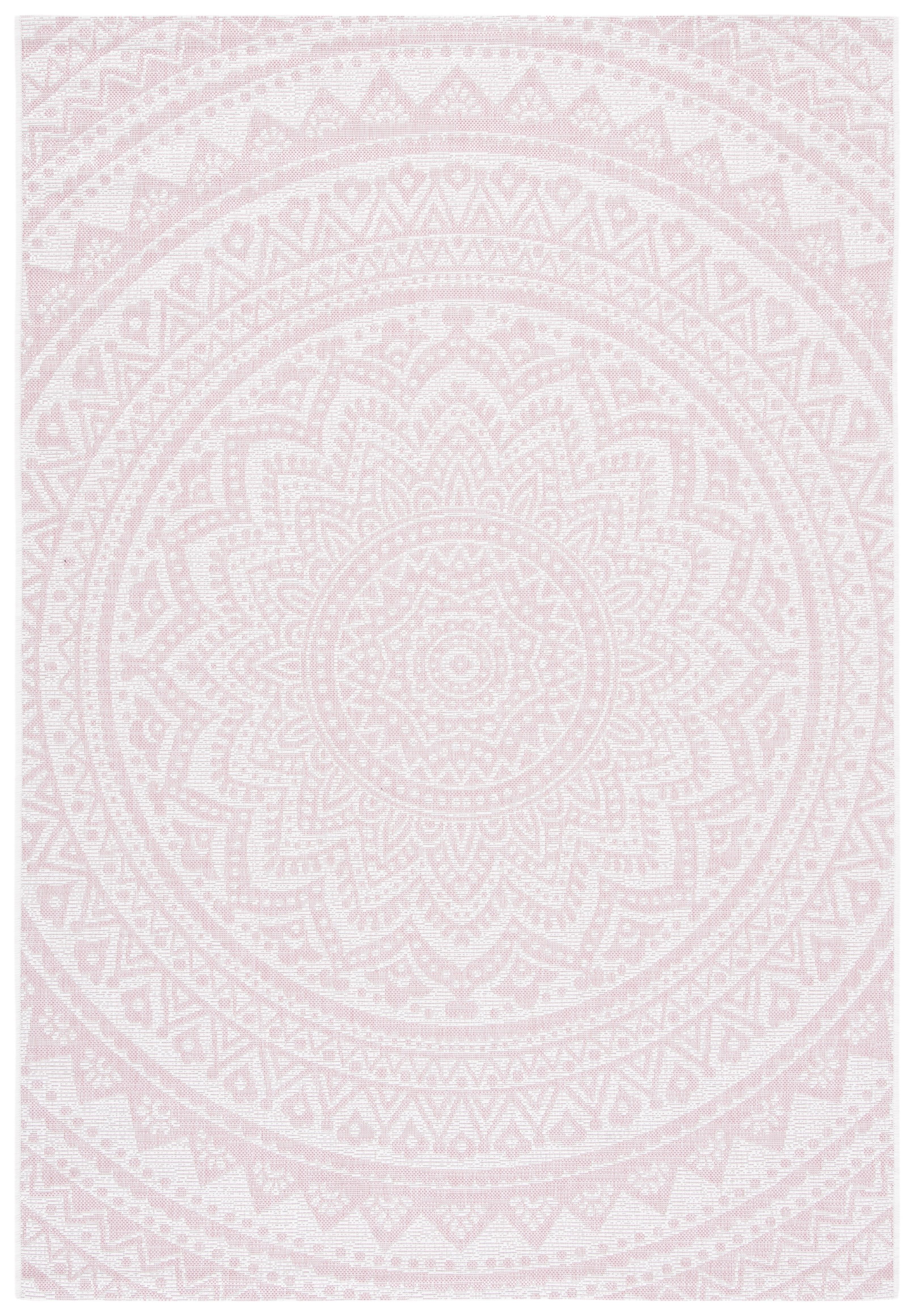 Courtyard CY8734 Power Loomed Indoor and Outdoor Accent Rug - Ivory/Soft Pink - 2'x3'7" - Safavieh
