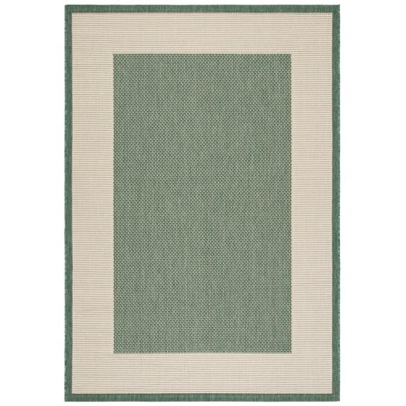 Courtyard CY7987 Power Loomed Indoor/Outdoor Area Rug - Dark Green/Beige - 5'3"x7'7" - Safavieh.