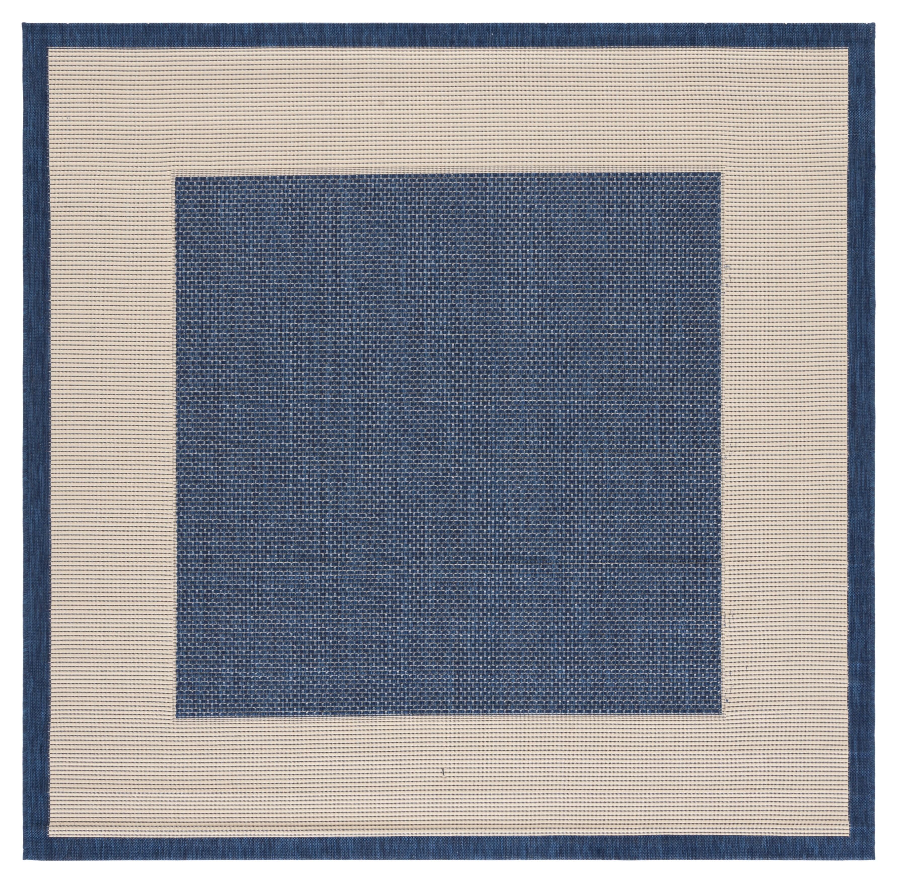 Courtyard CY7987 Power Loomed Indoor/Outdoor Area Rug - Navy/Beige - 4'x4' - Safavieh.