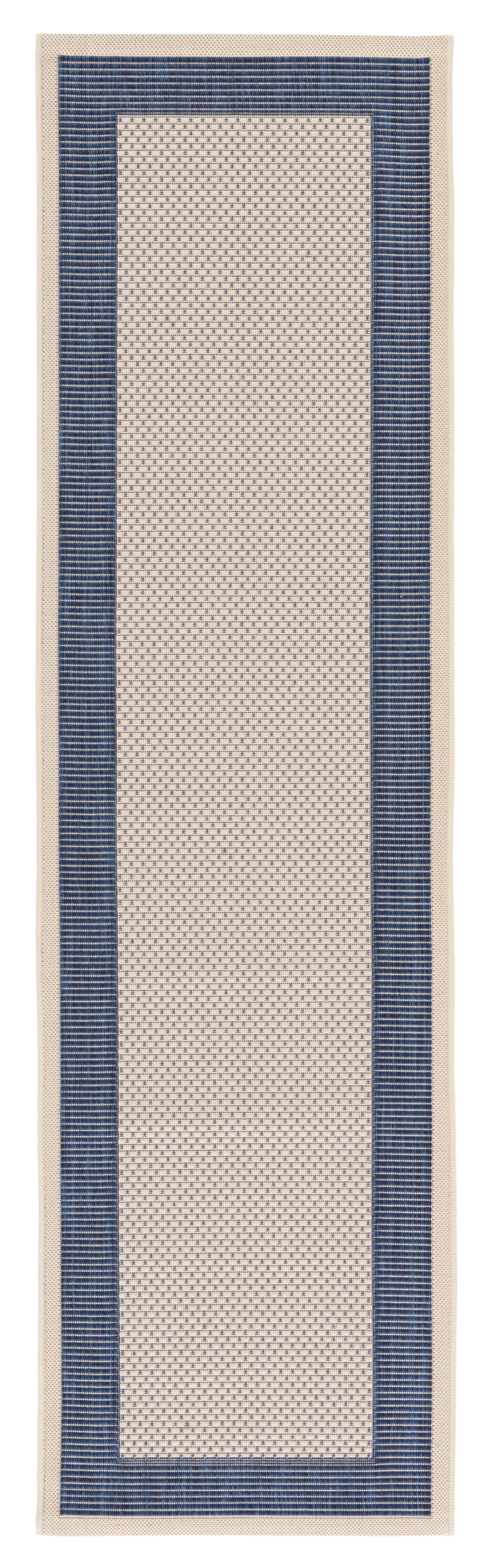 Courtyard CY6062 Power Loomed Indoor/Outdoor Runner Rug - Navy/Beige - 2'3"x6'7" - Safavieh.