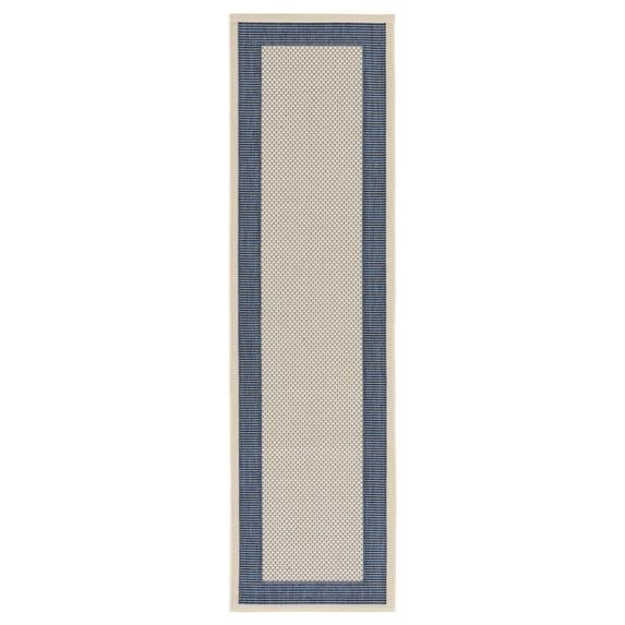 Courtyard CY6062 Power Loomed Indoor/Outdoor Runner Rug - Navy/Beige - 2'3"x6'7" - Safavieh.