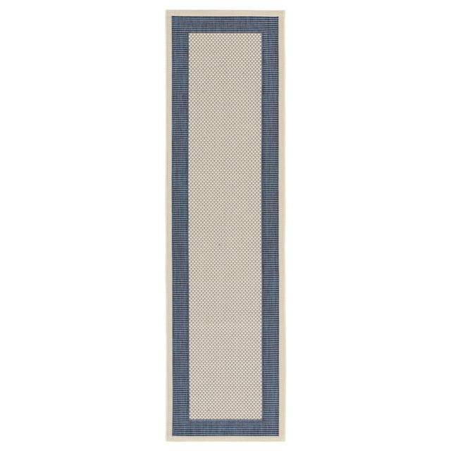 Courtyard CY6062 Power Loomed Indoor/Outdoor Runner Rug - Navy/Beige - 2'3"x6'7" - Safavieh.