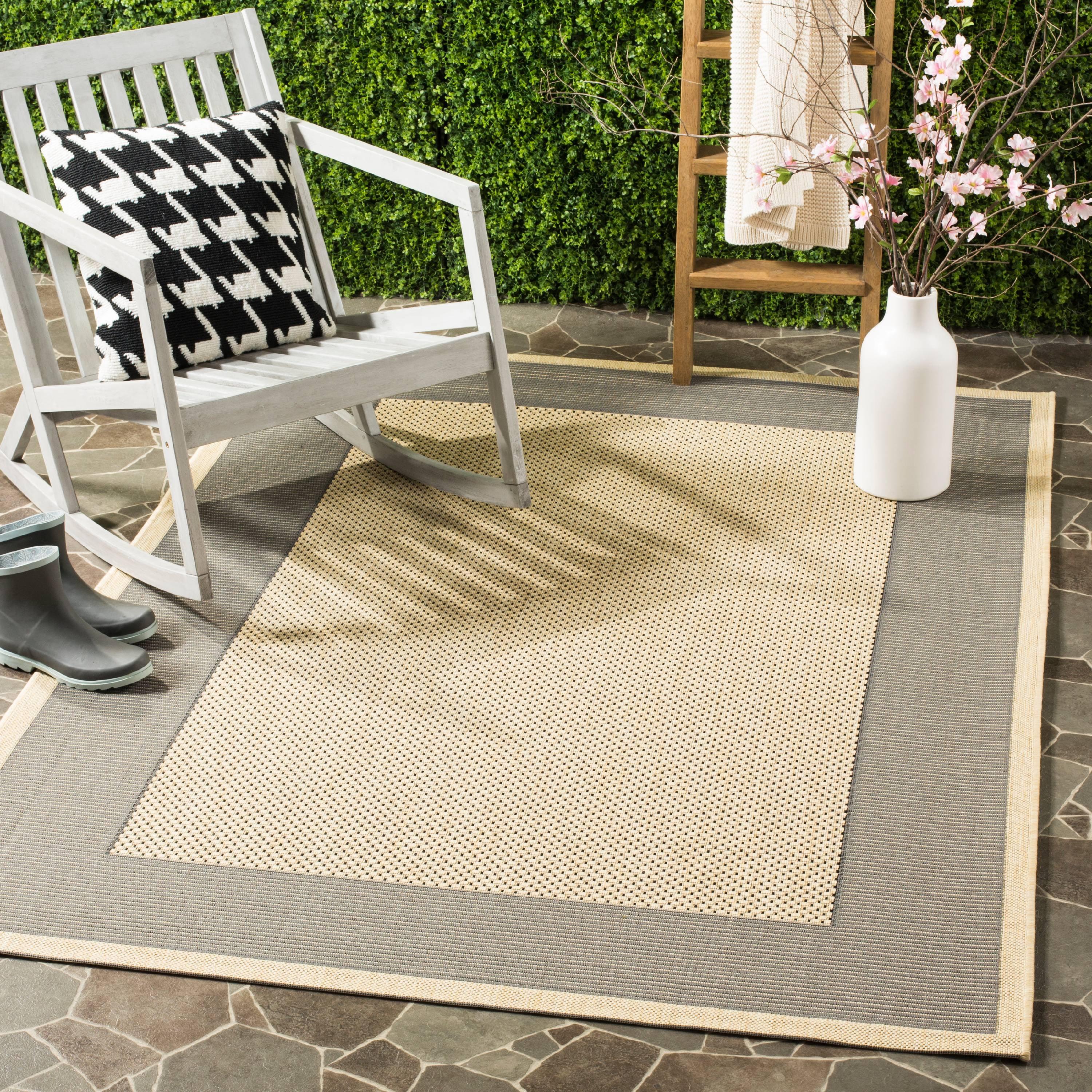Courtyard CY7987 Power Loomed Indoor/Outdoor Area Rug - Grey/Cream - 8'x11' - Safavieh.