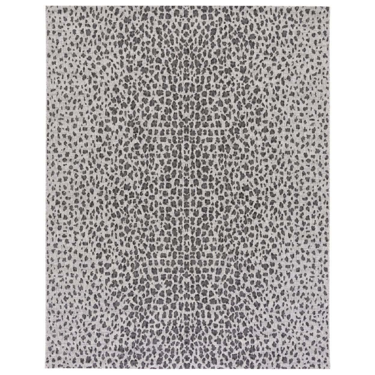 SAFAVIEH Courtyard Karina Animal Indoor/Outdoor Area Rug, Grey/Black, 10' x 10' Square