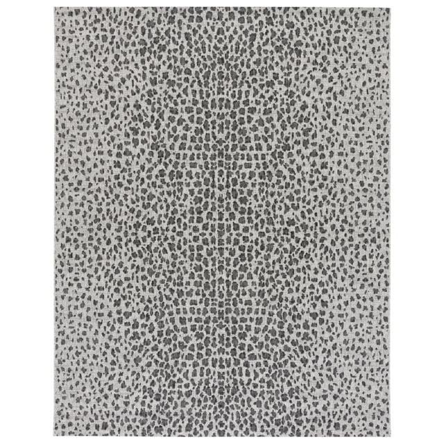 SAFAVIEH Courtyard Karina Animal Indoor/Outdoor Area Rug, Grey/Black, 10' x 10' Square