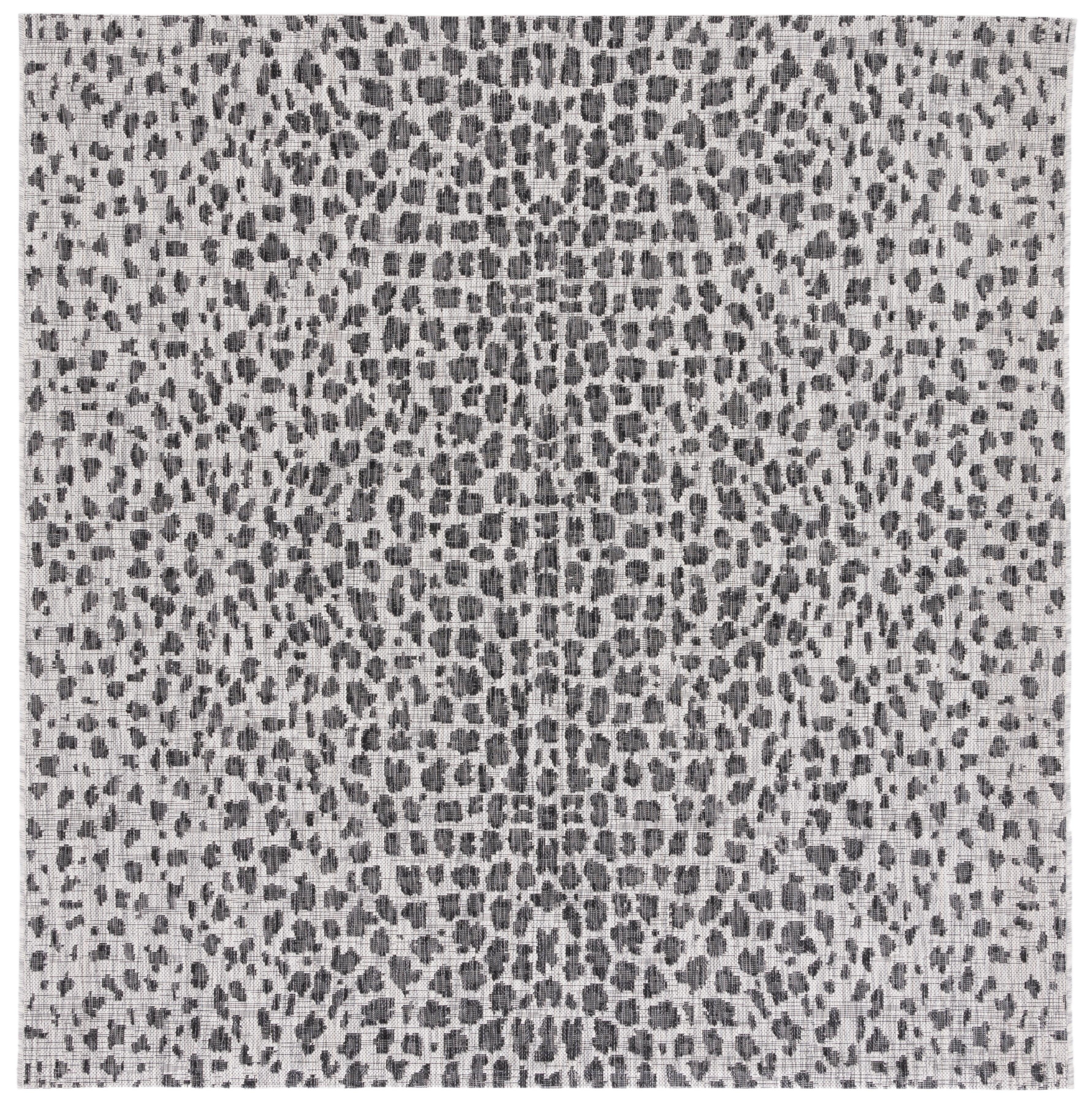 Courtyard CY8505 Power Loomed Indoor/Outdoor Area Rug - Gray/Black - 3'x3' - Safavieh.