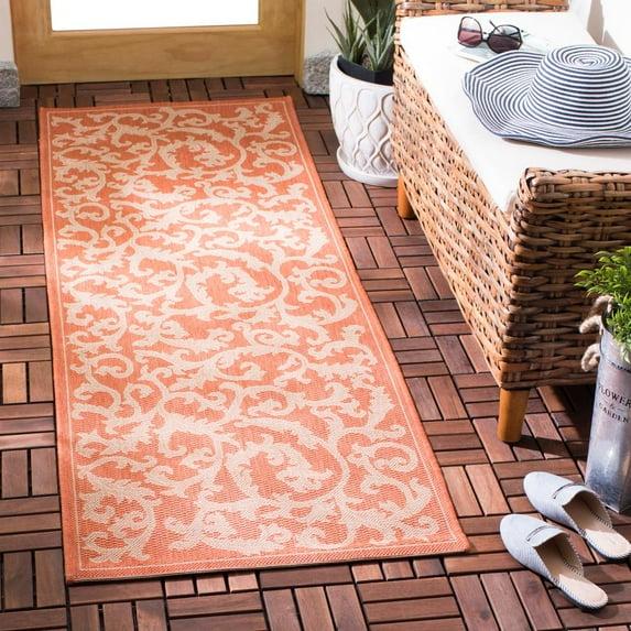 Courtyard CY2653 Power Loomed Indoor and Outdoor Accent Rug - Terracotta/Natural - 2'x3'7" - Safavieh