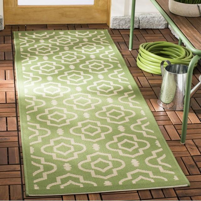 Courtyard CY6926 Power Loomed Indoor and Outdoor Runner Rug - Green/Beige - 2'3"x10' - Safavieh