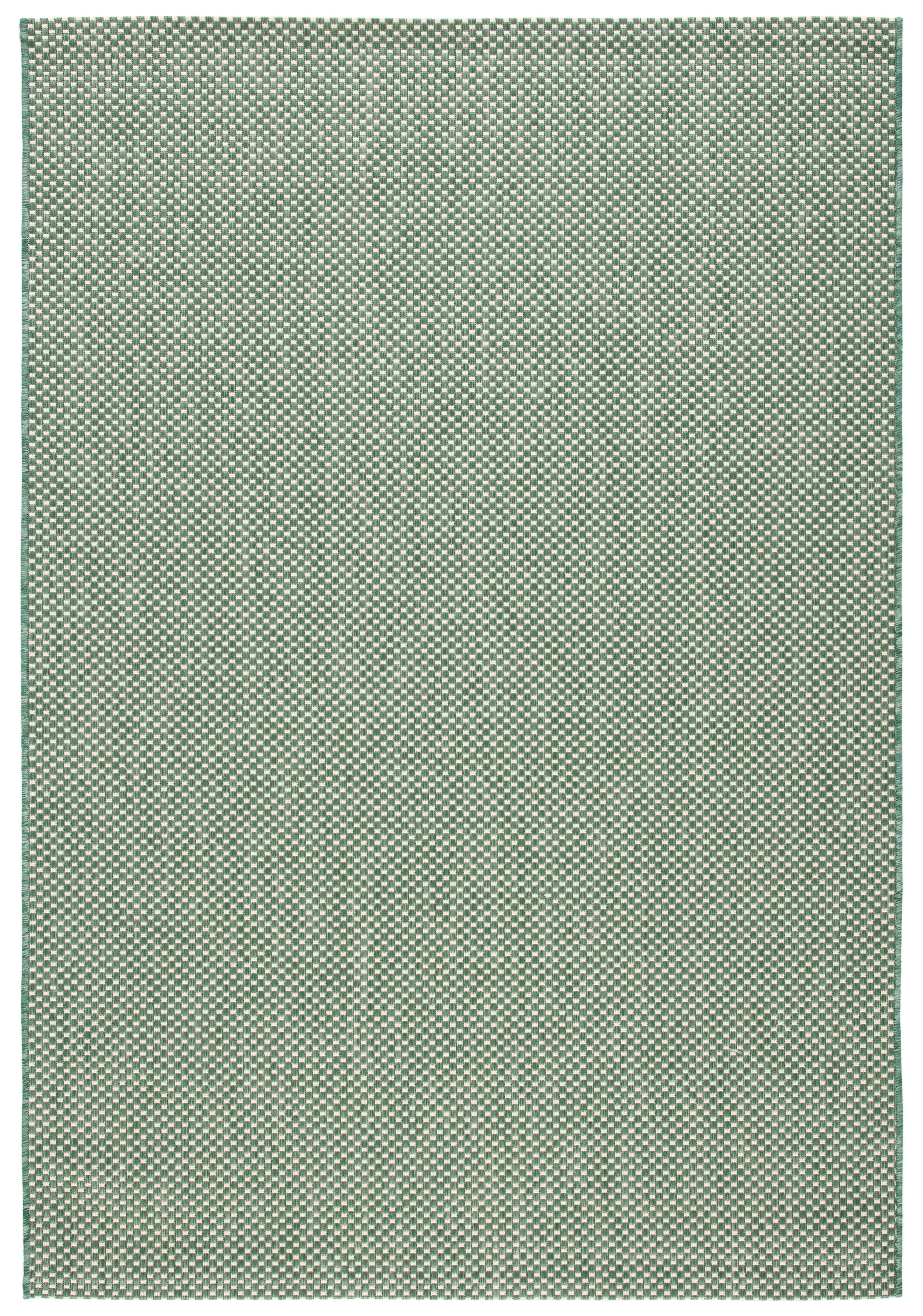 Dark Green and Beige Rectangular Stain-Resistant Indoor/Outdoor Rug