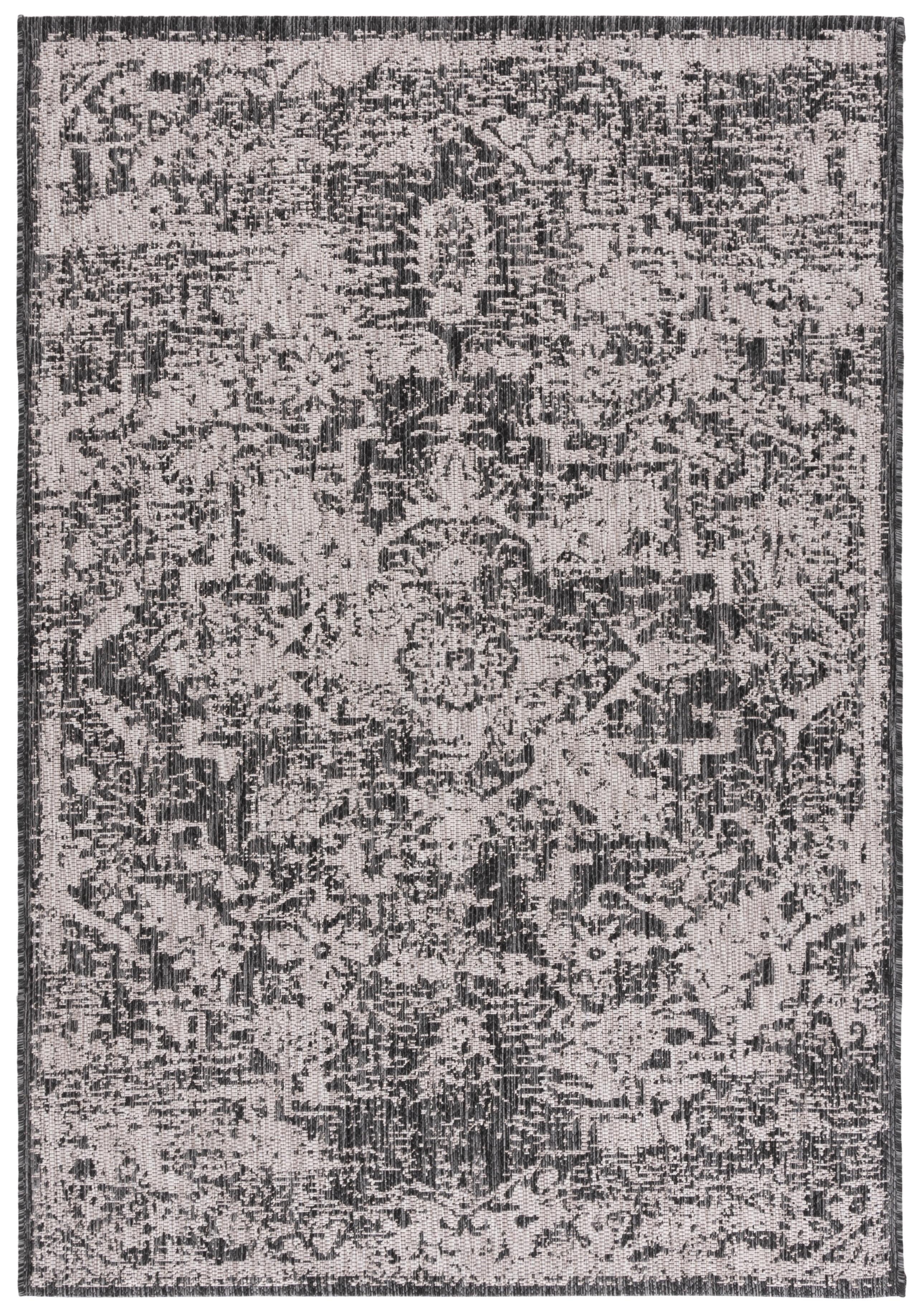 Gray Rectangular Stain-Resistant Indoor/Outdoor Area Rug