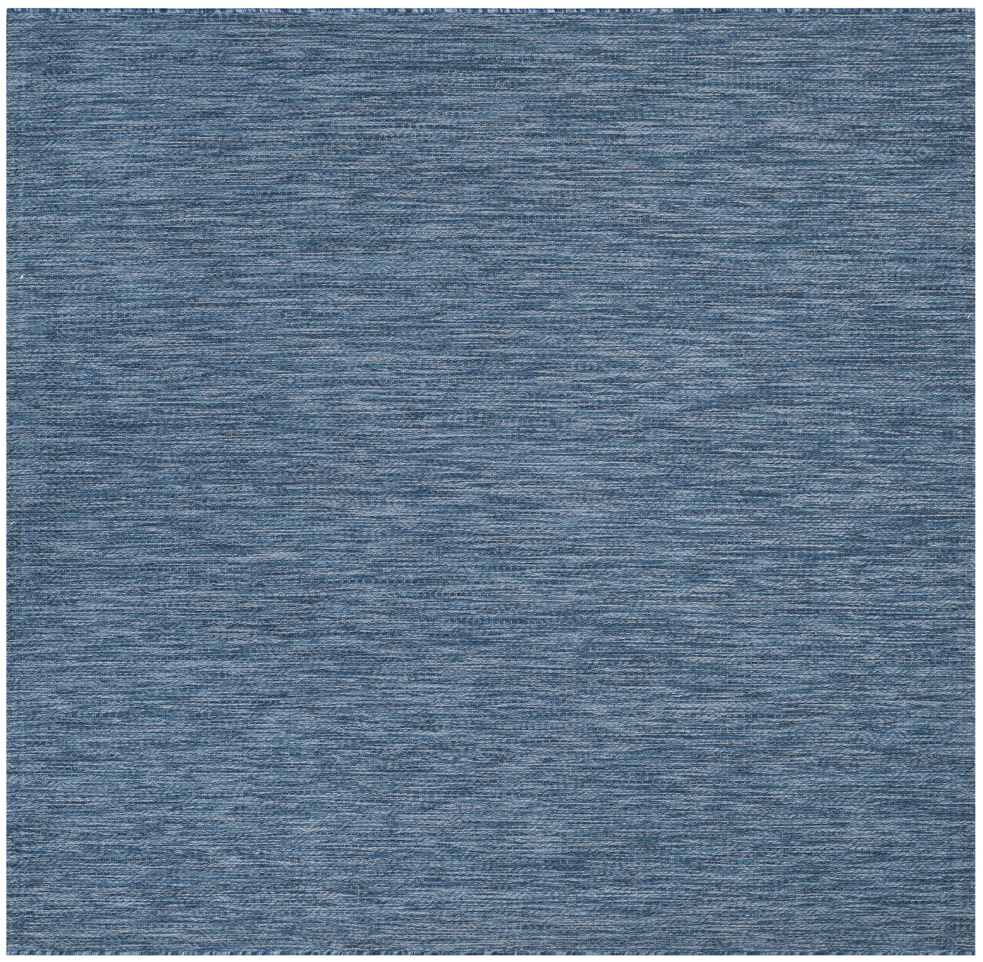 Navy Blue 4' Square Synthetic Indoor/Outdoor Area Rug