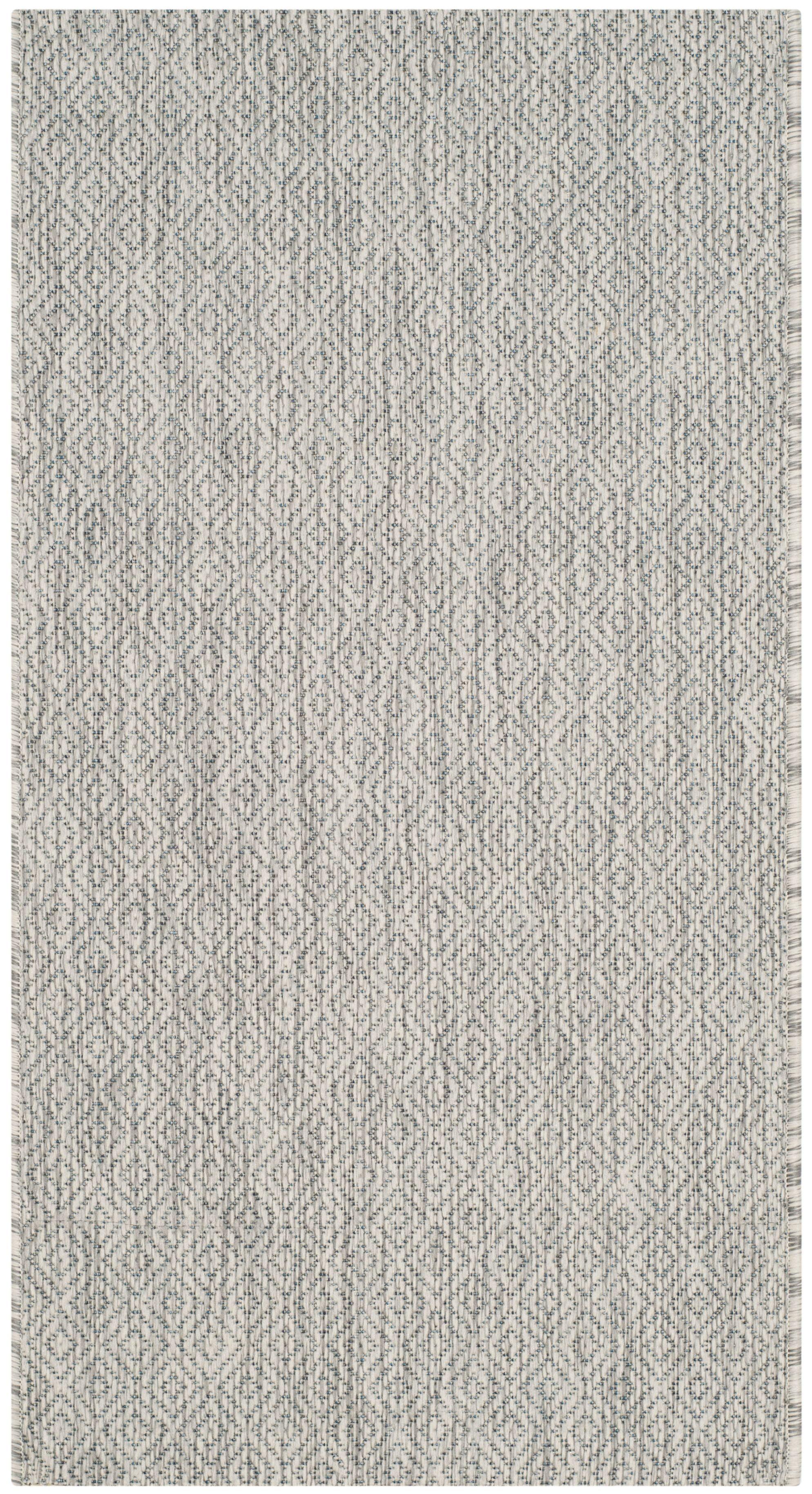 Reversible Easy-Care Gray Synthetic Rectangular Indoor/Outdoor Rug 24"x43"