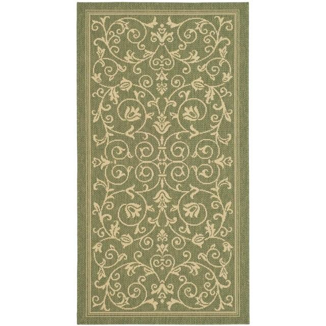 Courtyard CY2098 Power Loomed Indoor and Outdoor Accent Rug - Olive/Natural - 2'7"x5' - Safavieh