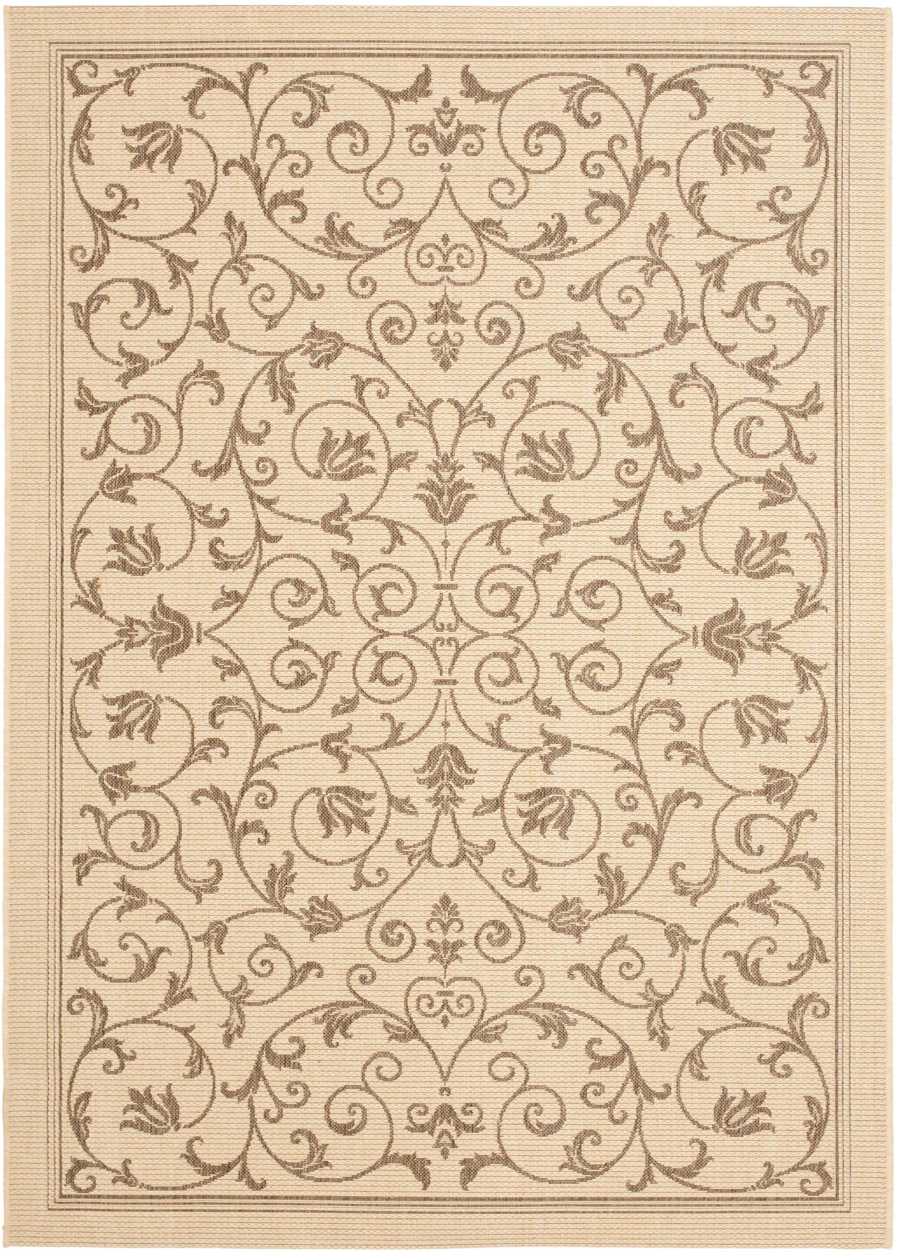 Courtyard CY2098 Power Loomed Indoor and Outdoor Area Rug - Natural/Brown - 5'3"x7'7" - Safavieh