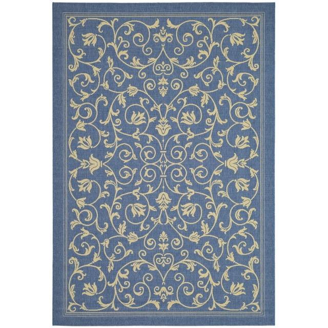 Courtyard CY2098 Power Loomed Indoor and Outdoor Area Rug - Blue/Natural - 9'x12' - Safavieh