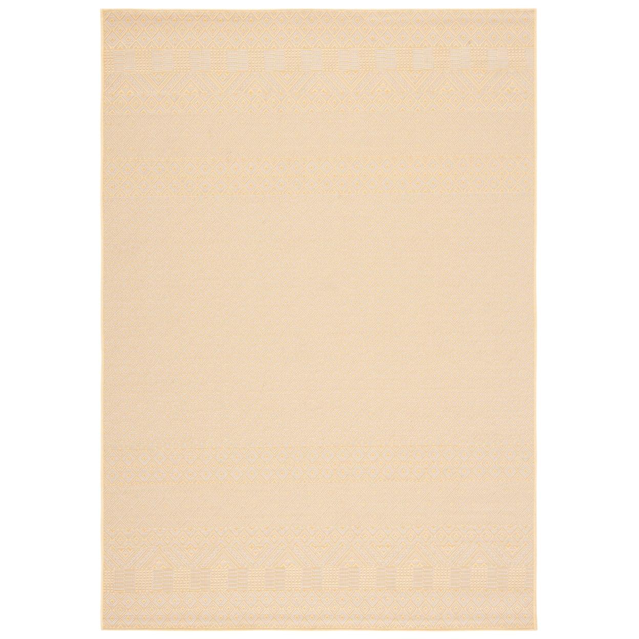 Courtyard CY6235 Power Loomed Indoor and Outdoor Area Rug - Gold/Beige - 6'7"x9'6" - Safavieh