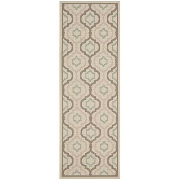 Courtyard CY7938 Power Loomed Indoor and Outdoor Runner Rug - Beige/Dark Beig - 2'3"x12' - Safavieh