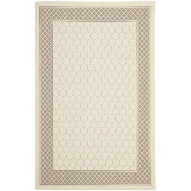 Courtyard CY7933 Power Loomed Indoor/Outdoor Area Rug - Beige/Dark Beig - 5'3"x7'7" - Safavieh.