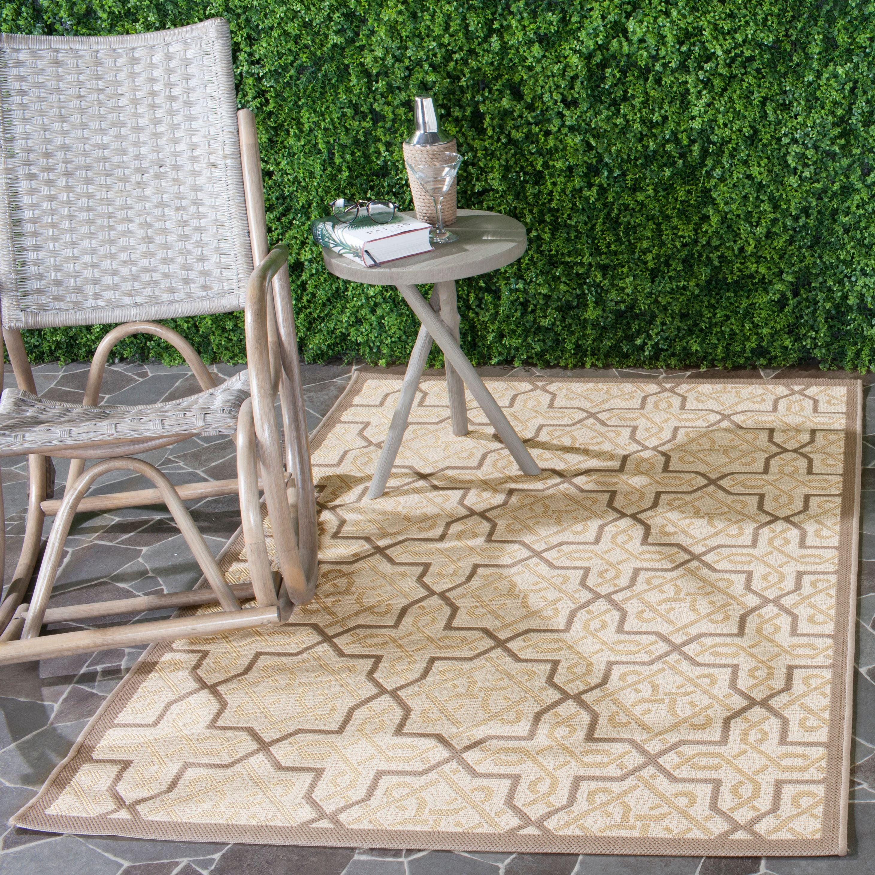 Sunny Yellow 5' x 7' Synthetic Easy-Care Outdoor Rug