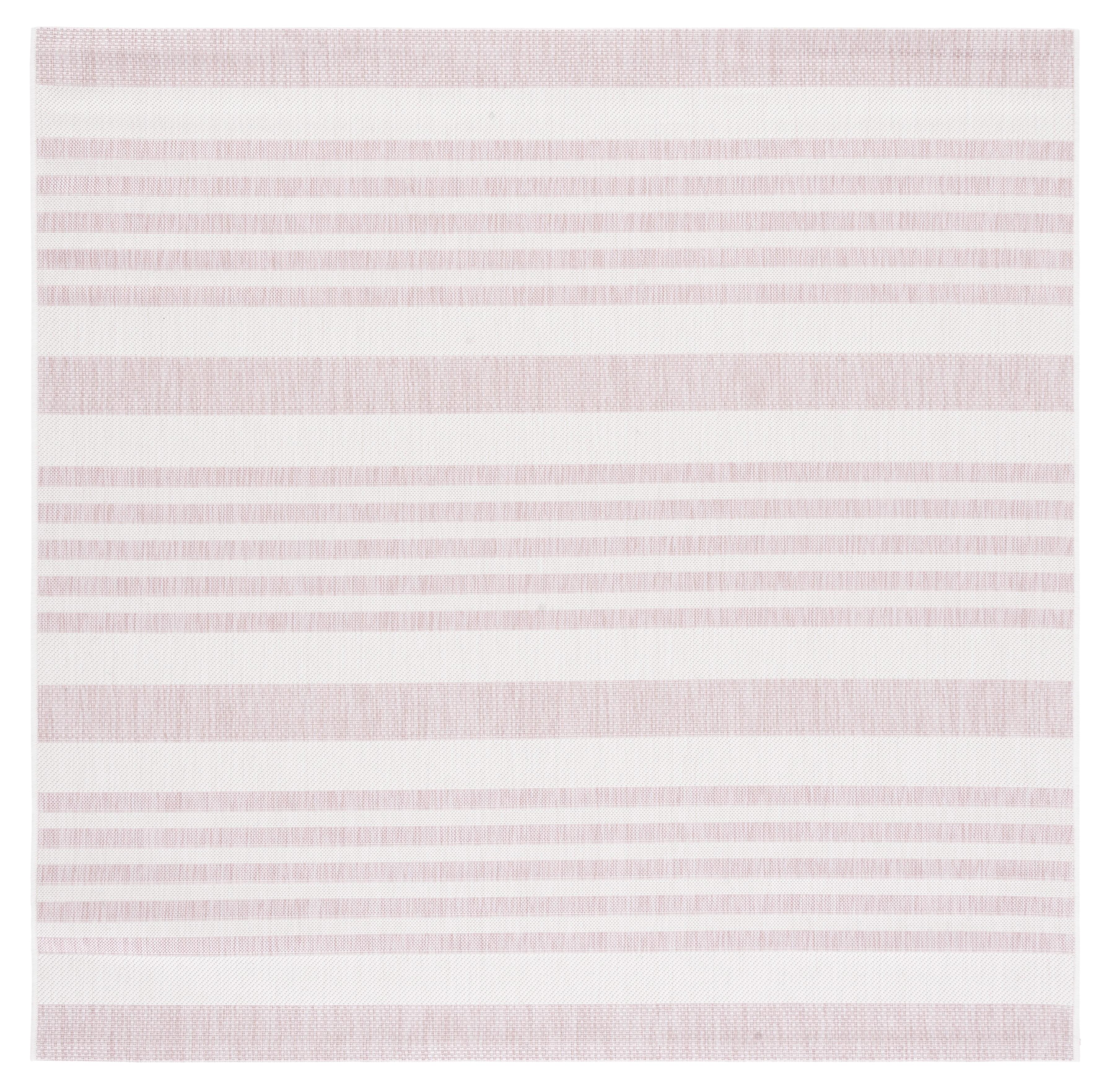Courtyard CY8062 Power Loomed Indoor and Outdoor Area Rug - Ivory/Soft Pink - 6'7"x6'7" - Safavieh