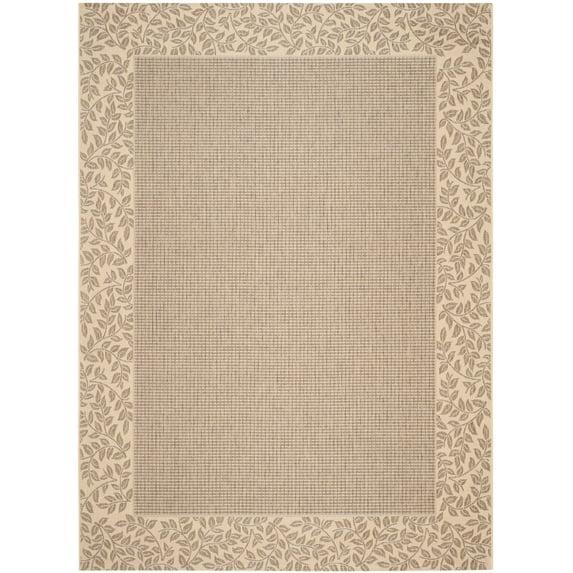 SAFAVIEH Courtyard Regent Oriental Indoor/Outdoor Area Rug, Brown/Natural, 4' x 5'7"