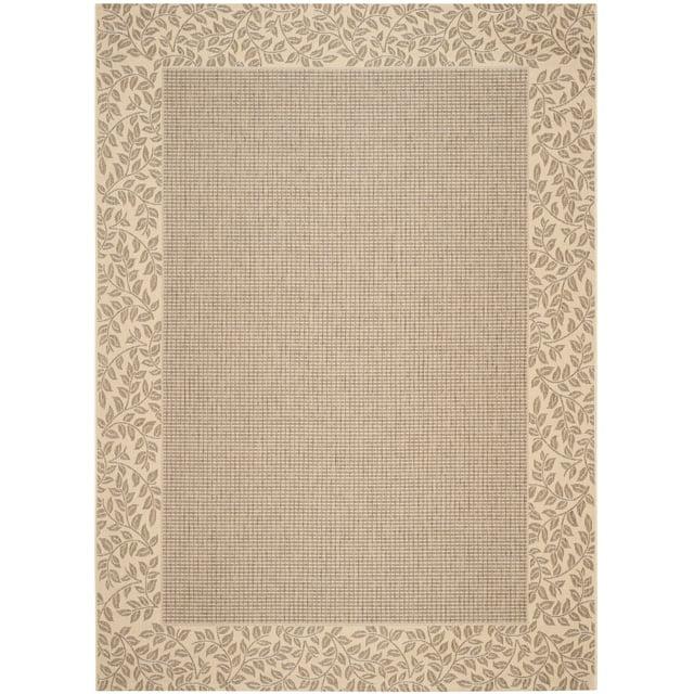 SAFAVIEH Courtyard Regent Oriental Indoor/Outdoor Area Rug, Brown/Natural, 4' x 5'7"