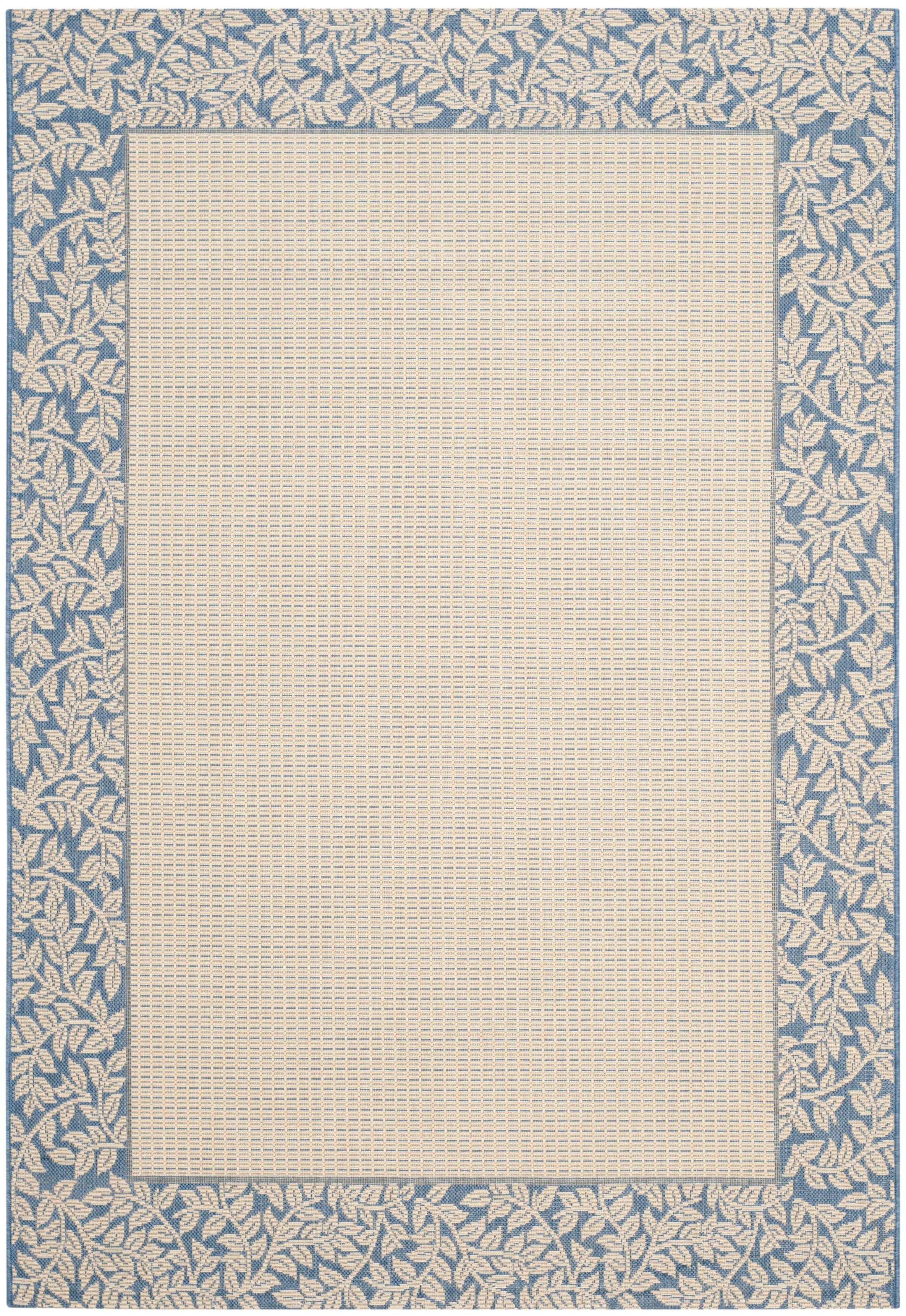 Courtyard CY0727 Power Loomed Indoor and Outdoor Accent Rug - Natural/Blue - 2'7"x5' - Safavieh