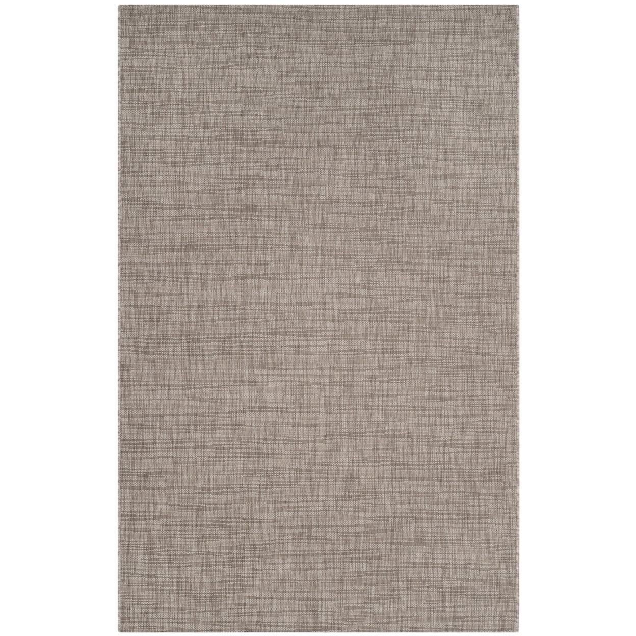 SAFAVIEH Courtyard Samson Solid Indoor/Outdoor Area Rug, 5'3" x 7'7", Light Brown