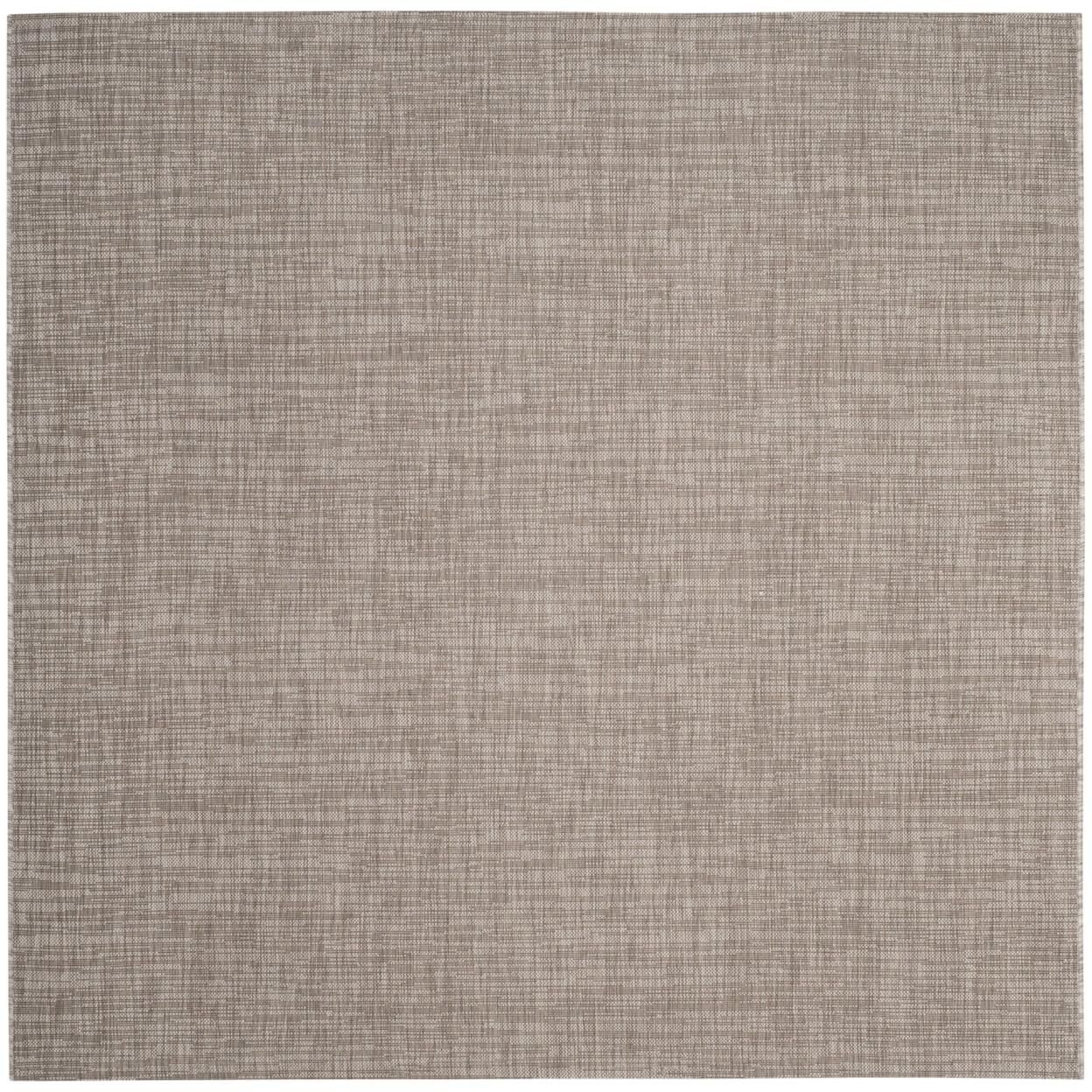 Taupe Gray Square Synthetic Outdoor Area Rug