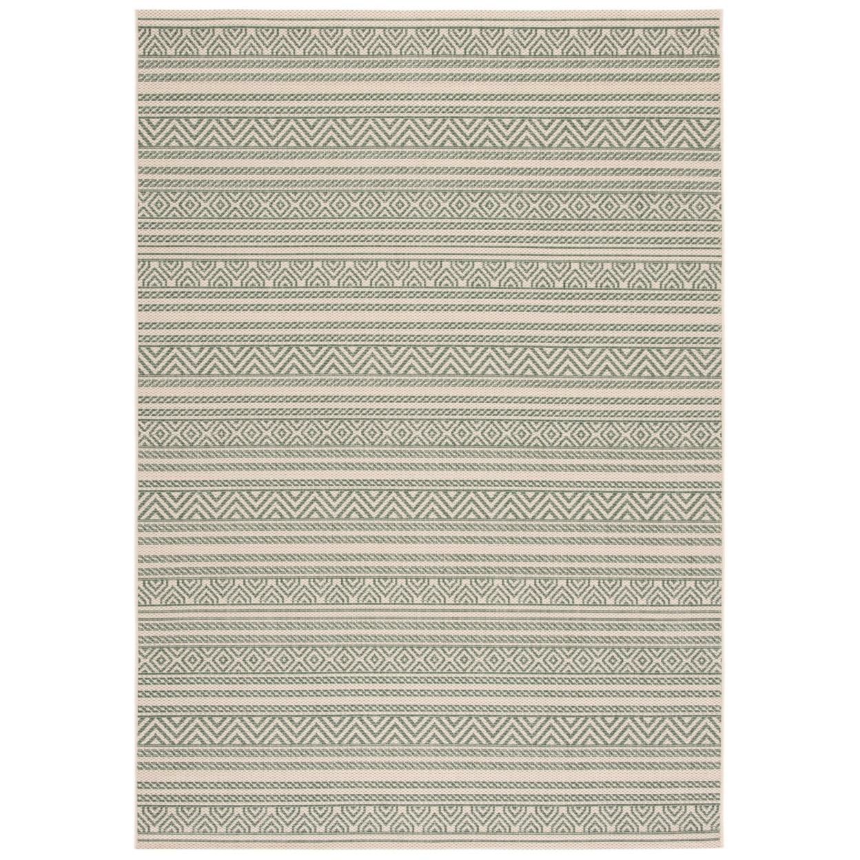 Courtyard CY6866 Power Loomed Indoor/Outdoor Area Rug - Beige/Dark Green - 8'x10' - Safavieh.