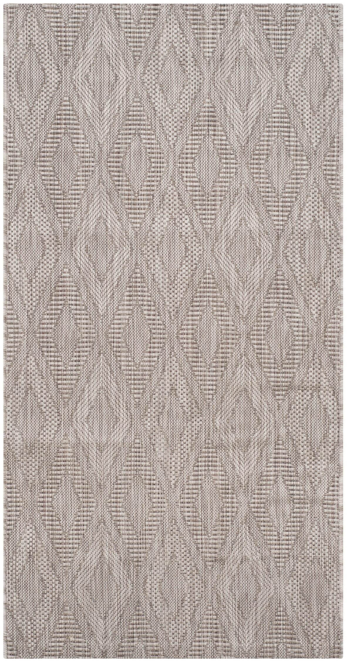 Beige Rectangular Easy-Care Synthetic Area Rug, 31" x 4"