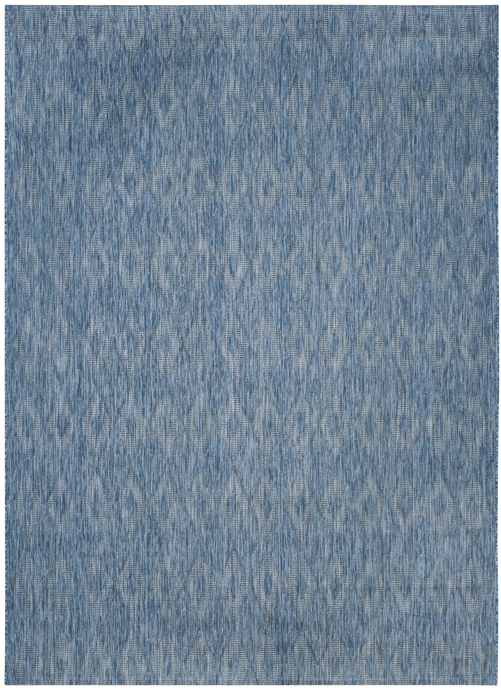 Navy Diamond Intrigue 8' x 11' Synthetic Indoor/Outdoor Rug