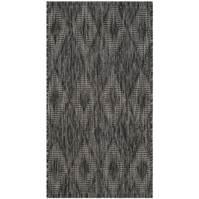 Courtyard CY8522 Power Loomed Indoor and Outdoor Accent Rug - Black/Black - 2'x3'7" - Safavieh